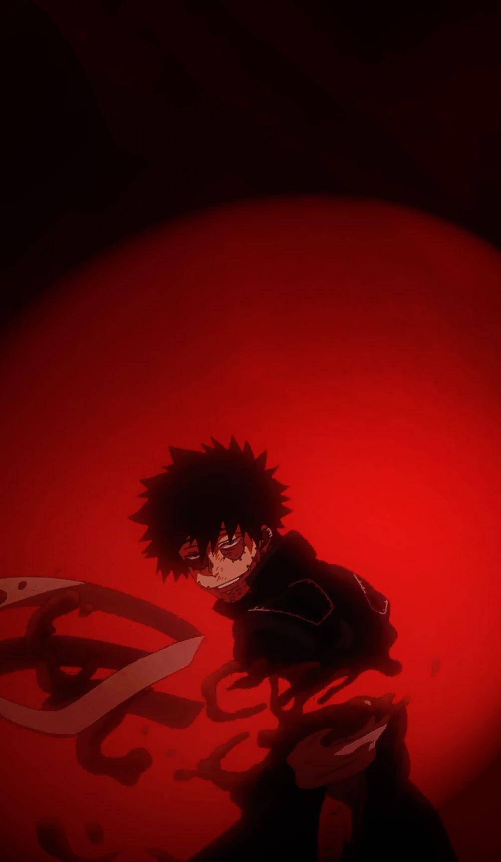 Chopped Dabi Red Grotesque Aesthetic Wallpaper