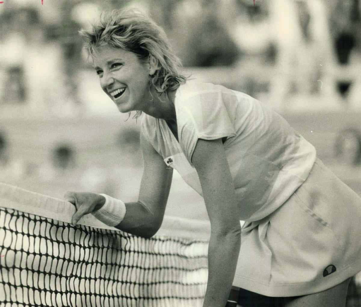 Chris Evert Holding The Net Wallpaper