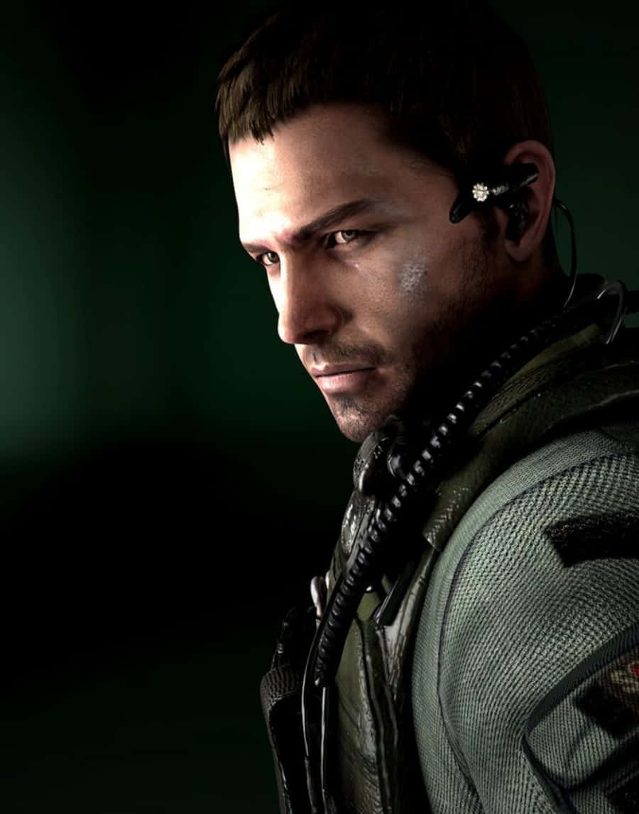 Chris Redfield In Action From The Resident Evil Series Wallpaper