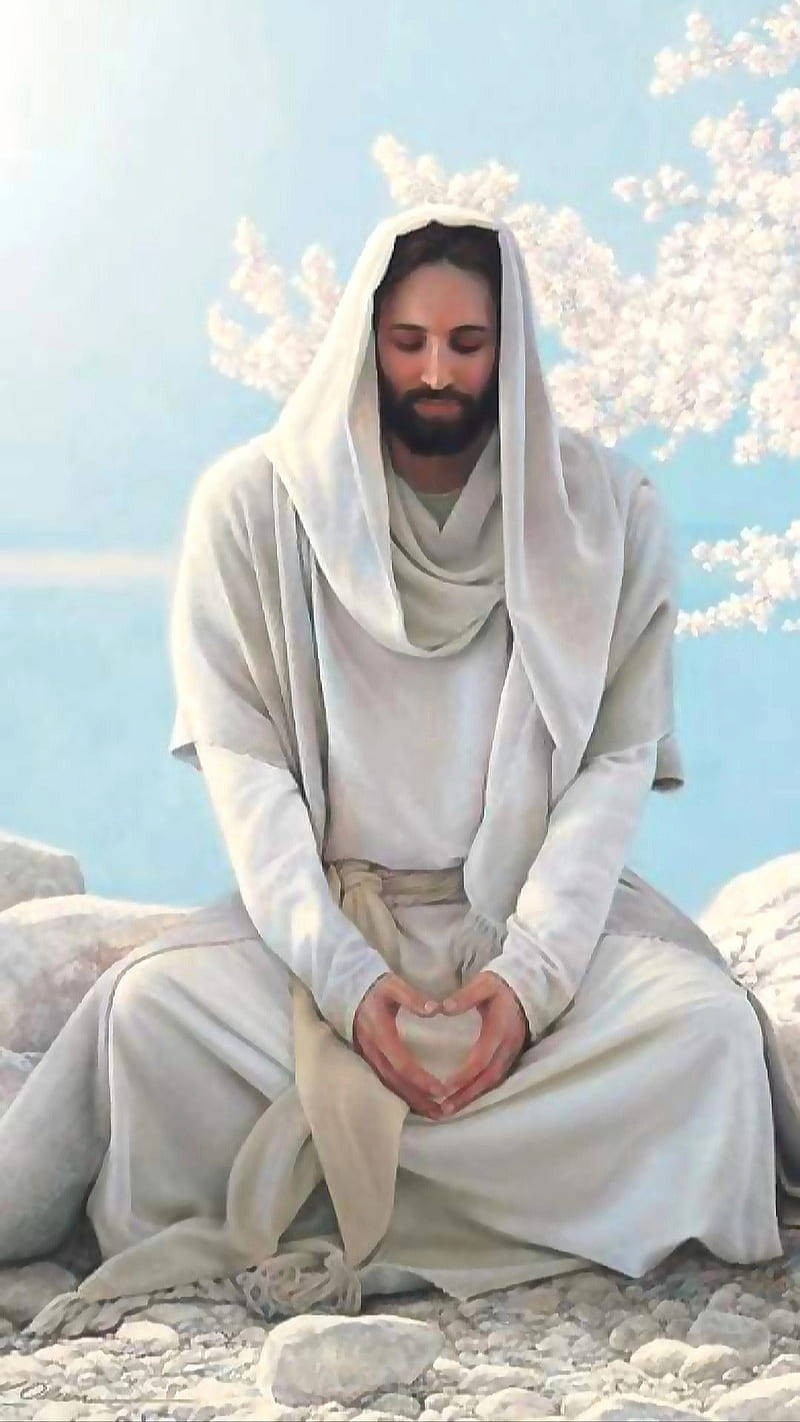 Christ Praying Jesus Phone Wallpaper