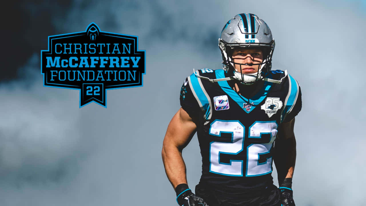 Christian Mccaffrey In Action On The Field Wallpaper