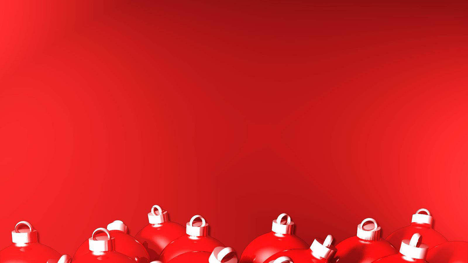 Christmas Balls On Red Christmas Background Wallpaper