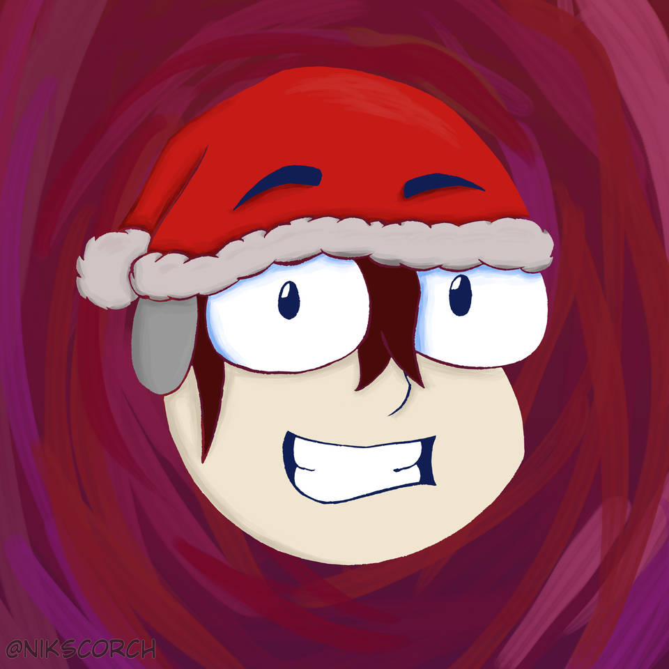 Christmas Pfp Eyebrows On Santa Hat Wallpaper