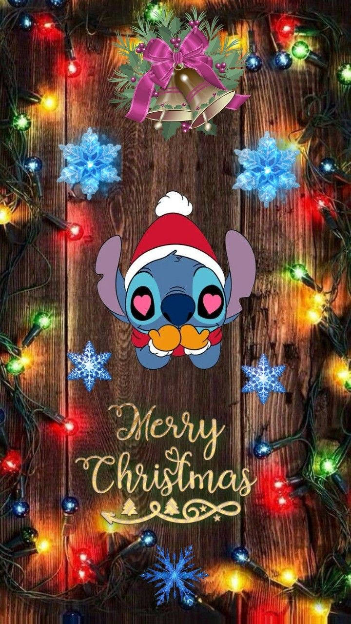 Christmas Stitch With Glowing Lights Wallpaper