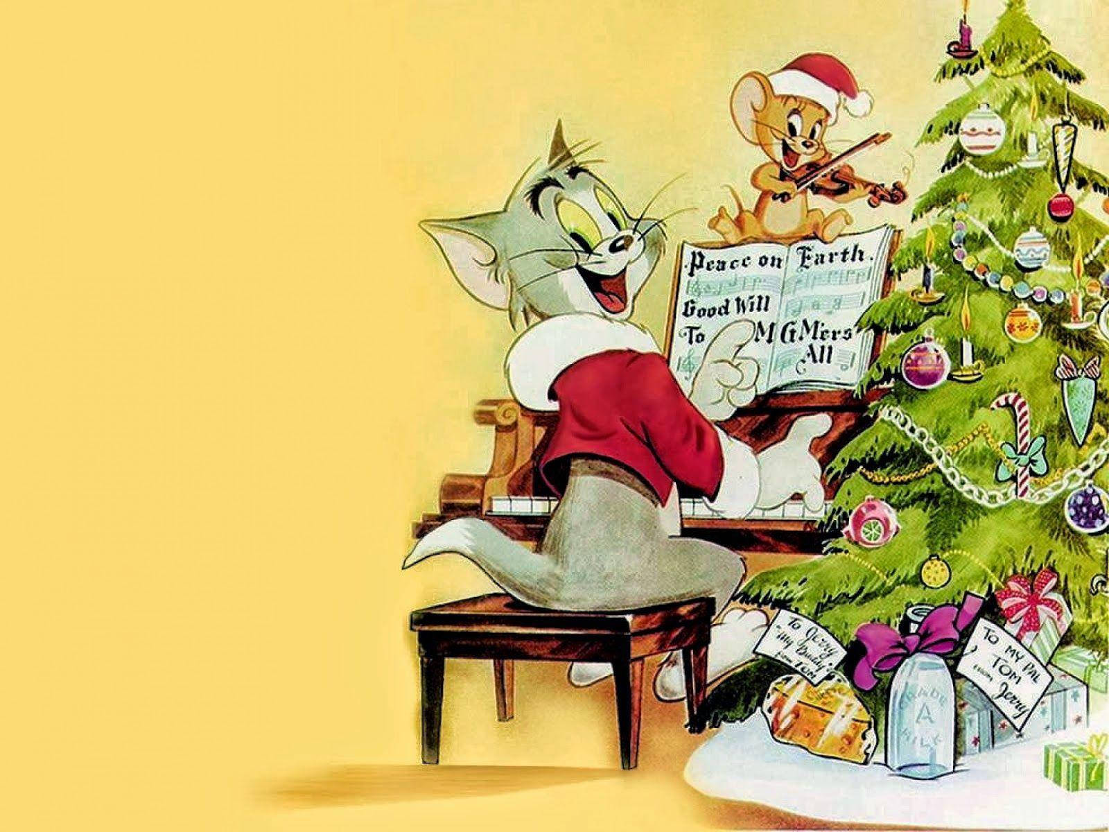 Christmas Tom And Jerry Cute Wallpaper