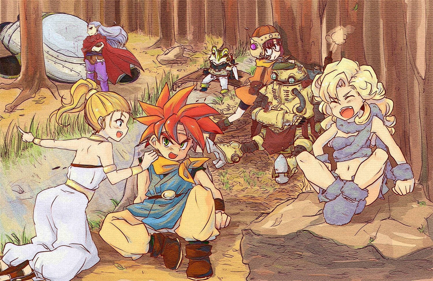 Chrono Trigger Characters In Forest Wallpaper