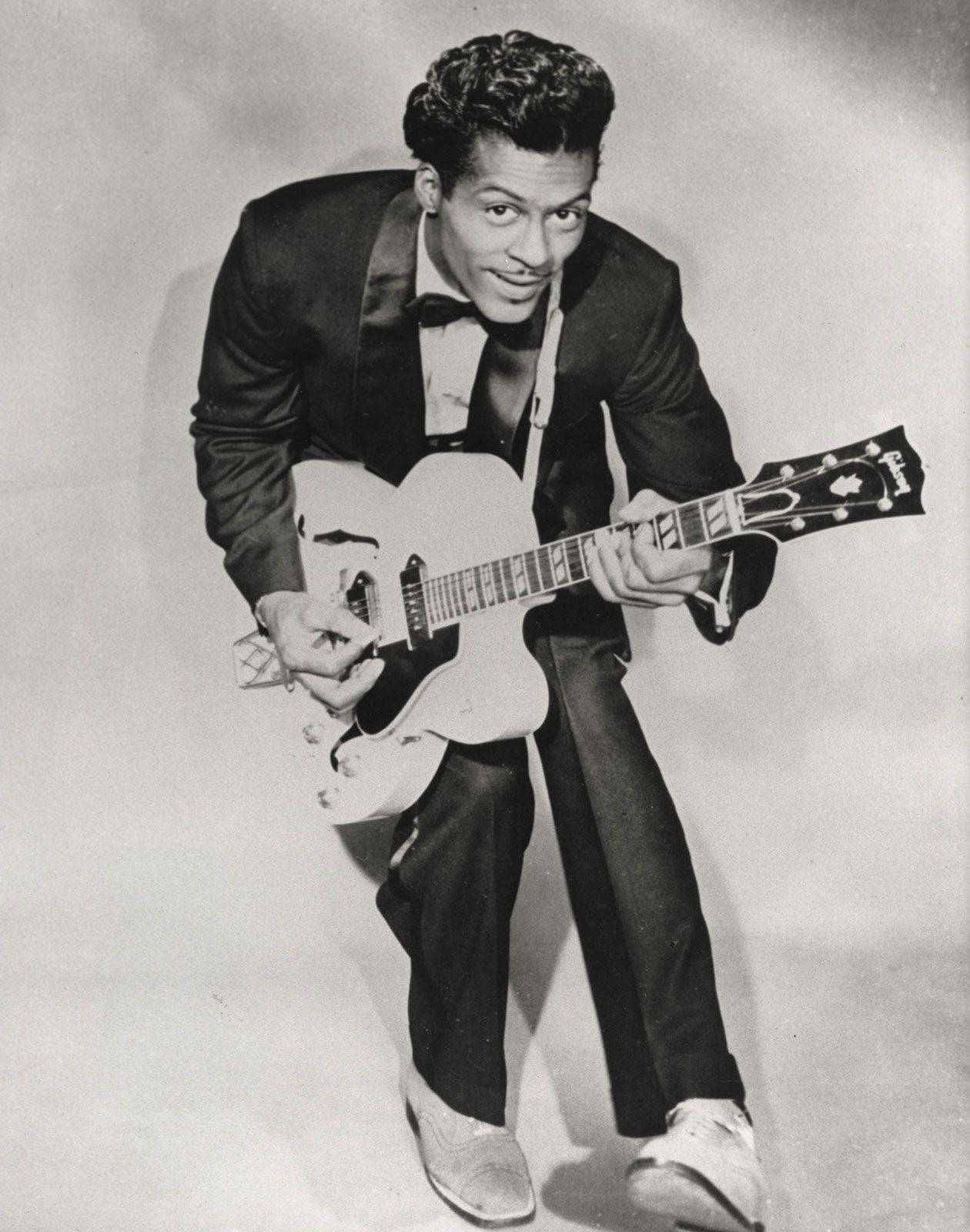 Chuck Berry Performing Live, Circa 1958 Wallpaper