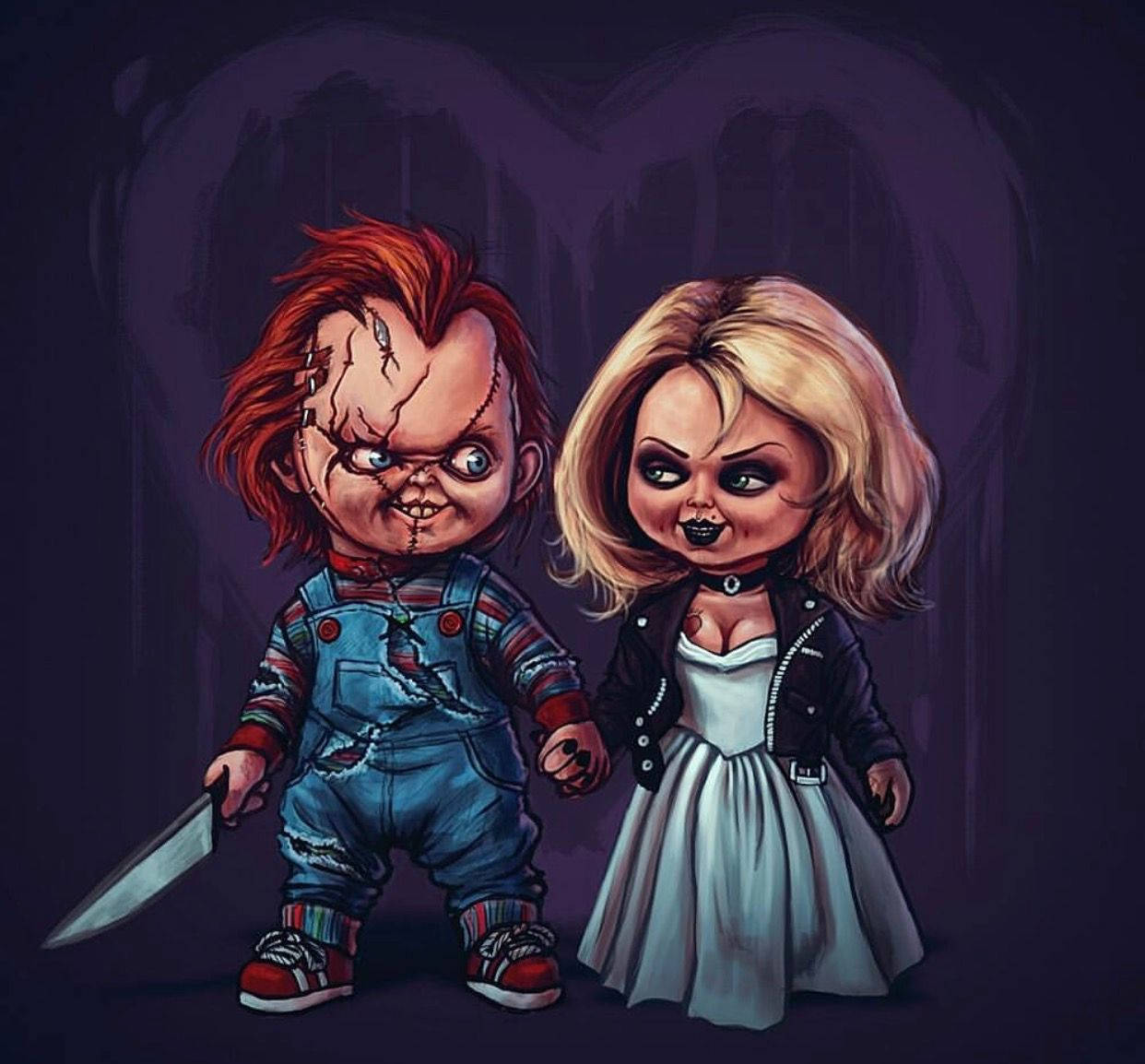 Chucky Holding Hands With Tiffany Wallpaper