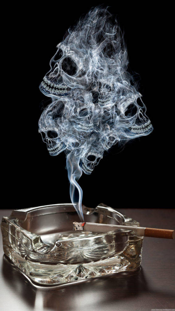 Cigarette Smoke Skull Iphone Wallpaper