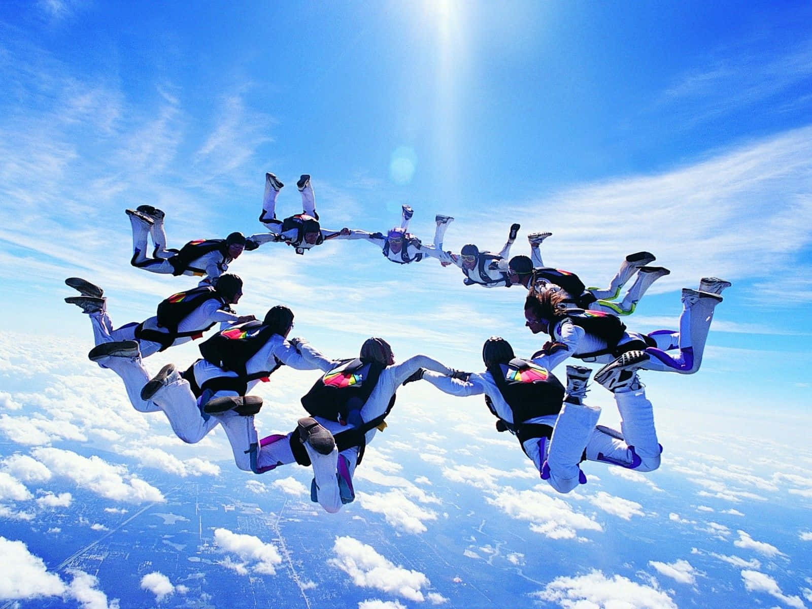 Circle Formation Skydiving Wallpaper