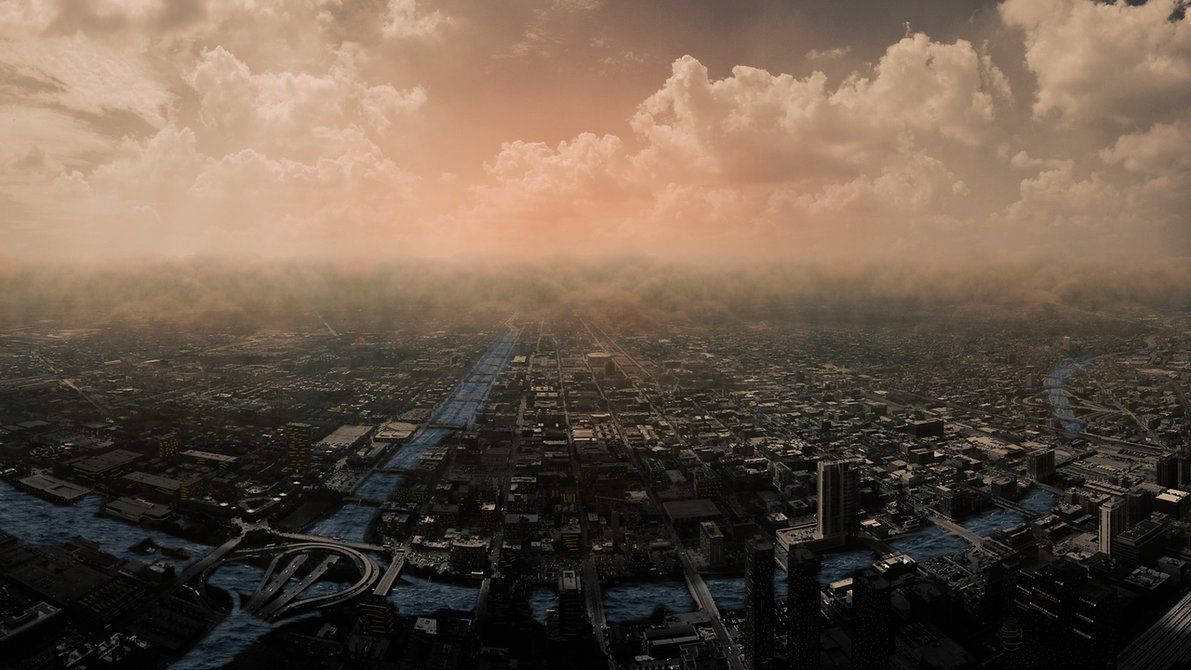 Cityscape And The Clouds Deviantart Wallpaper