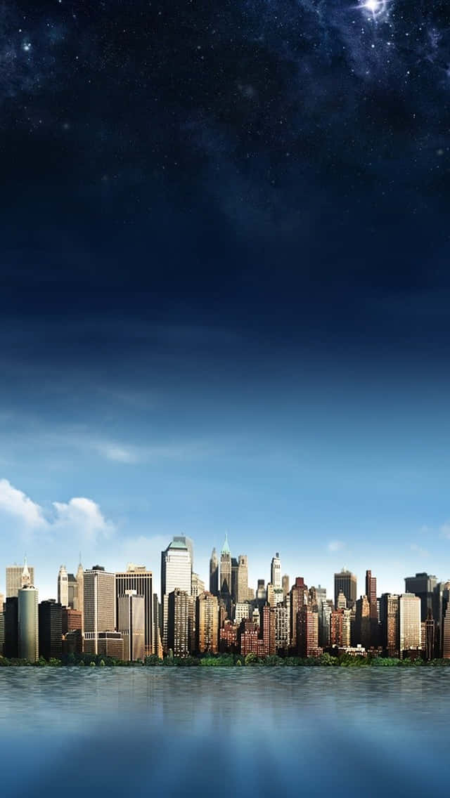 Cityscape Meets Starry Sky Wallpaper