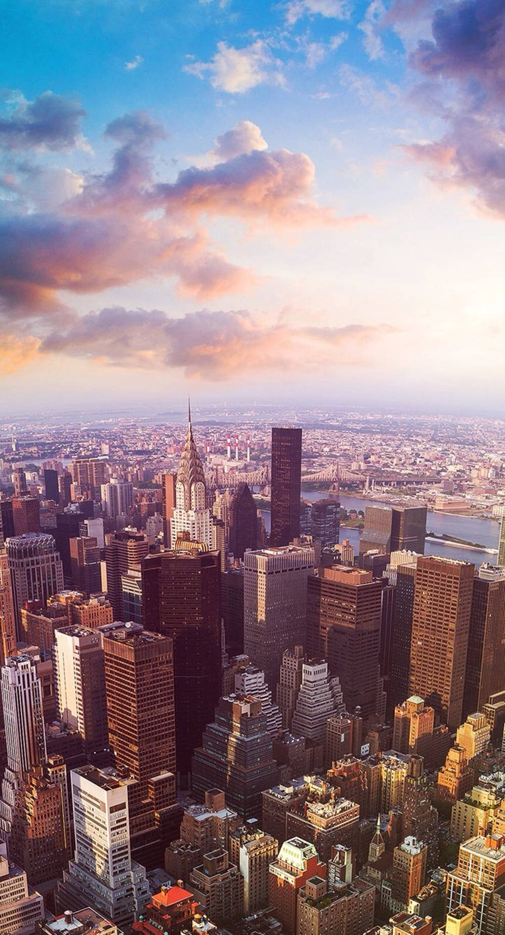 Cityscape Of New York Skyline Iphone Top View Wallpaper