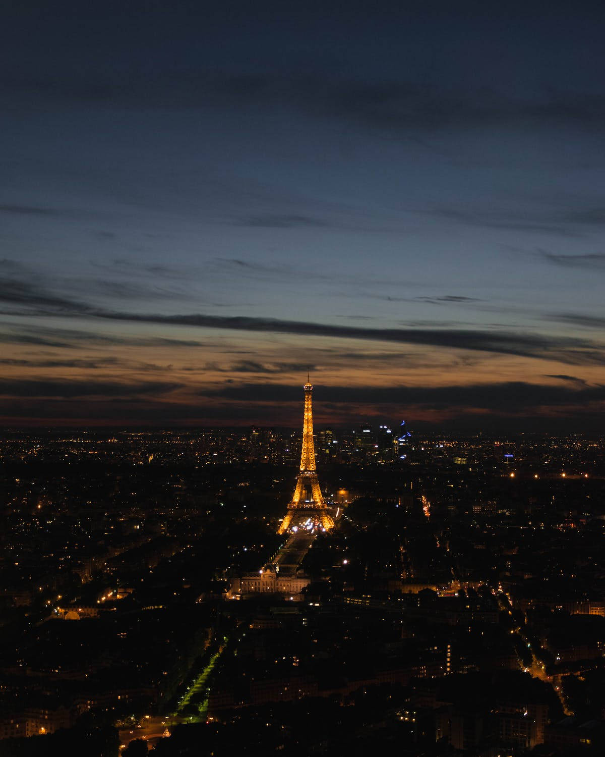 Cityscape With Eiffel Tower Night Wallpaper