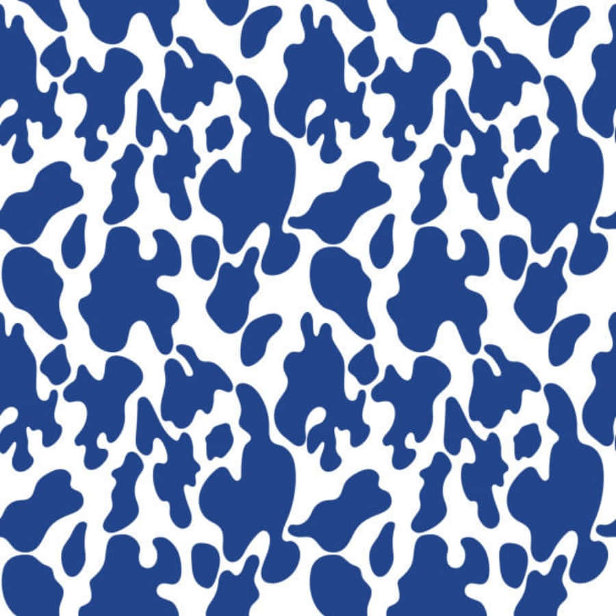 Classic Blue Cow Print To Spice Up Your Home Decor Wallpaper