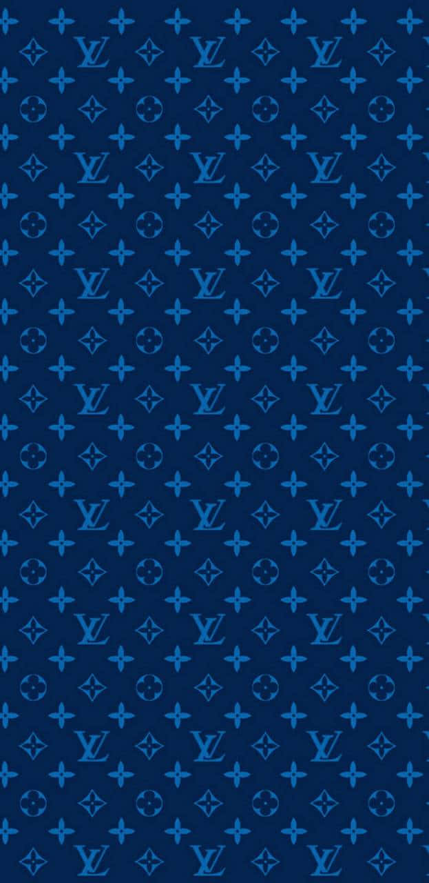 Classic Blue Louis Vuitton Print Wallpaper
