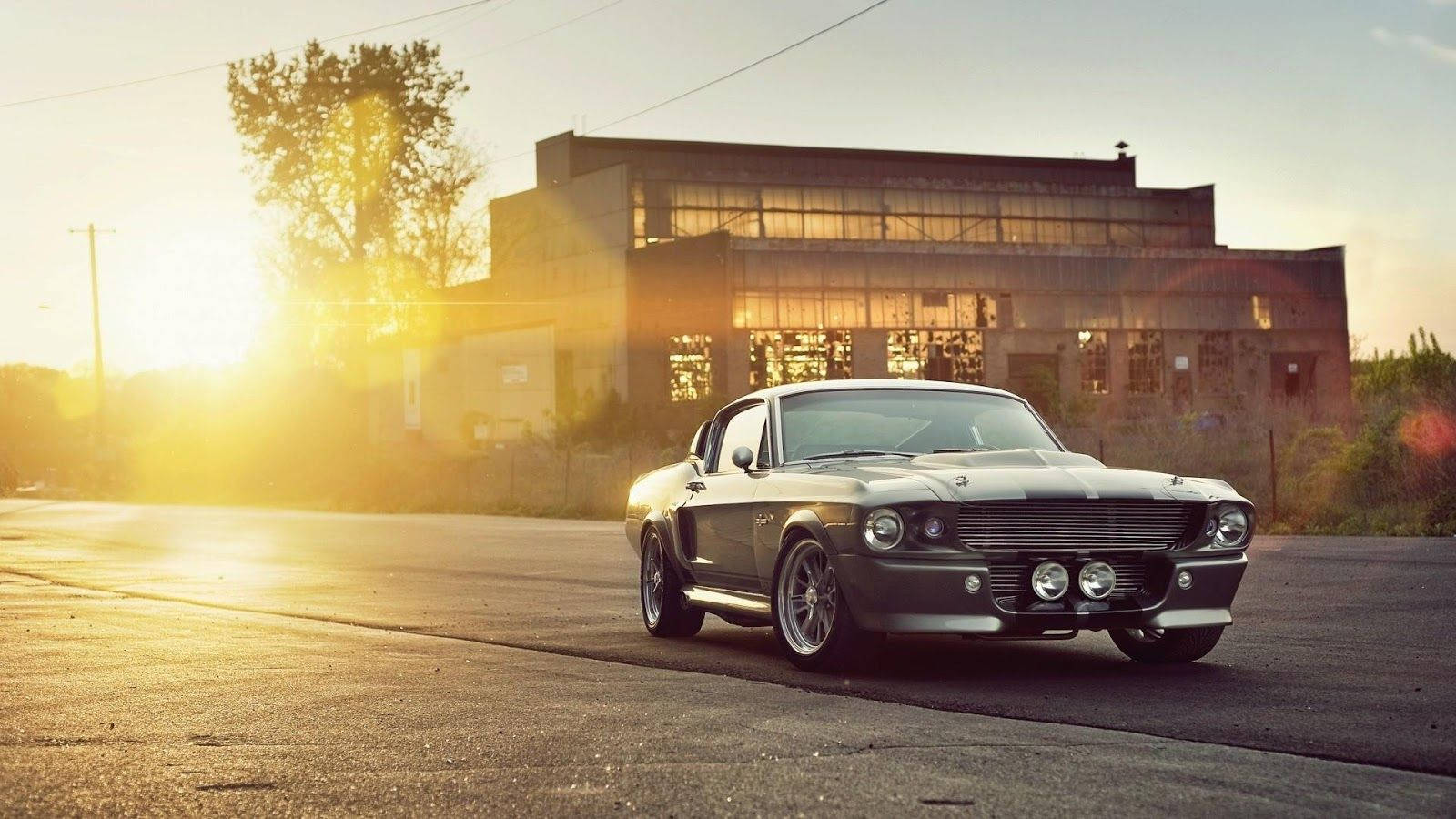 Classic Car In Sunset Wallpaper