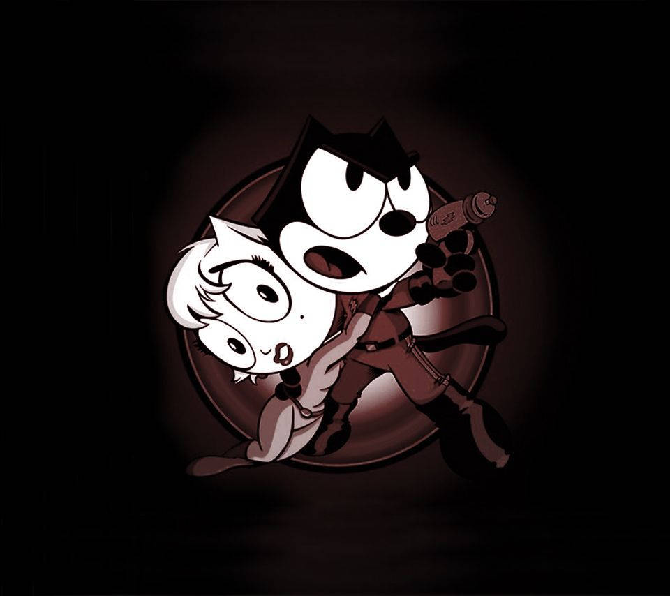 Classic Felix The Cat And Kitty Cat Wallpaper