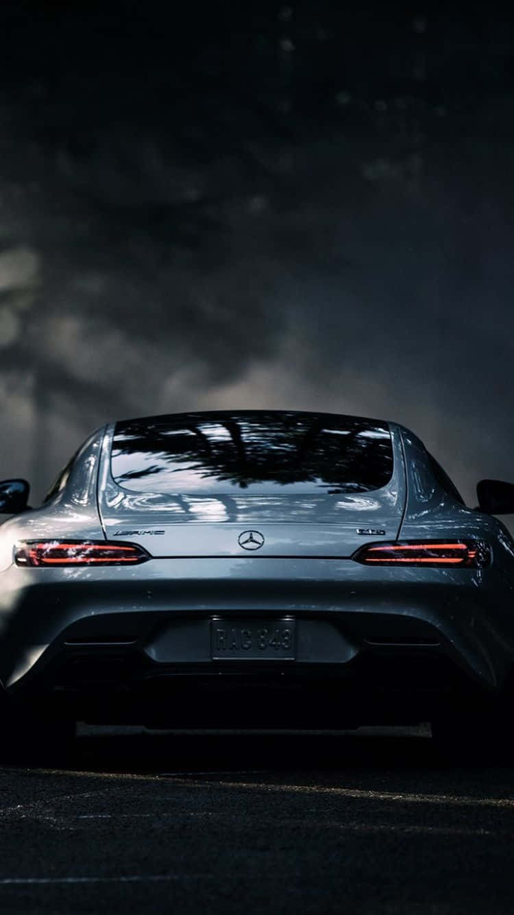 Classic Mercedes Car With An Iphone Display Wallpaper