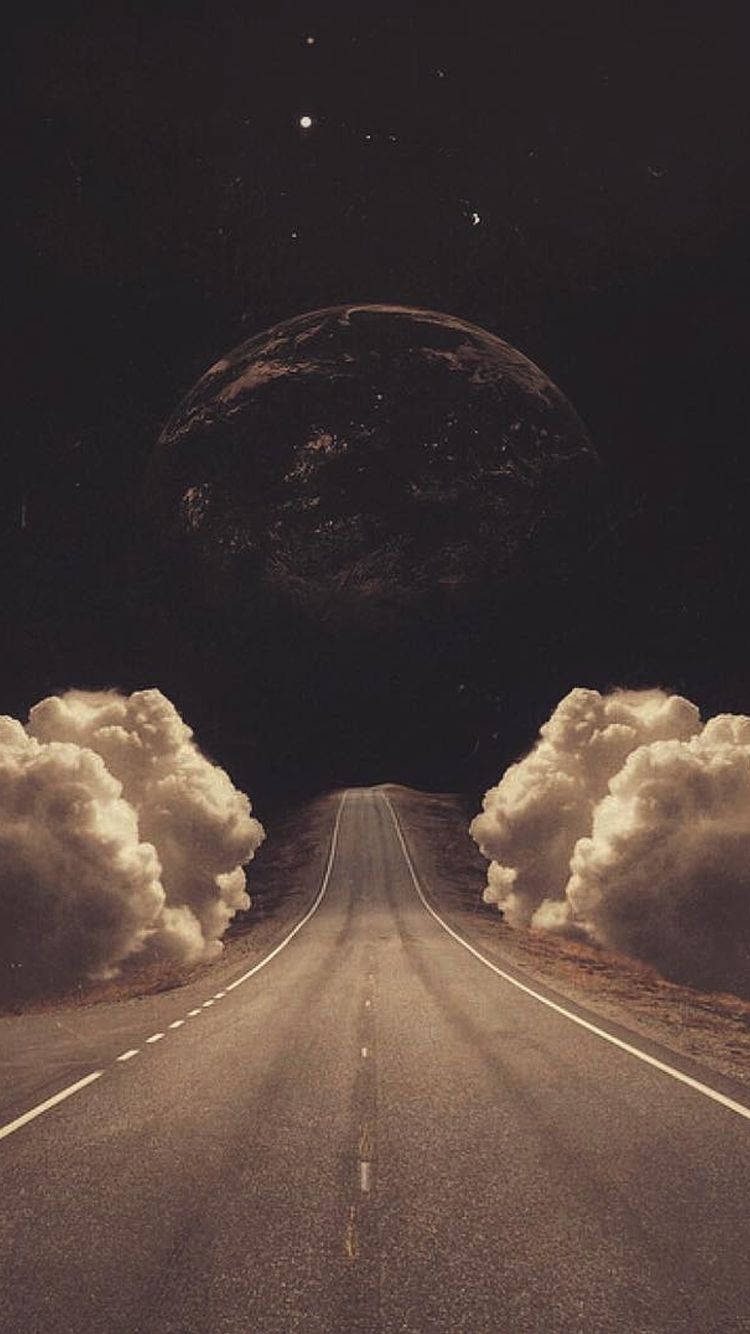 Clever Moon And Road Wallpaper