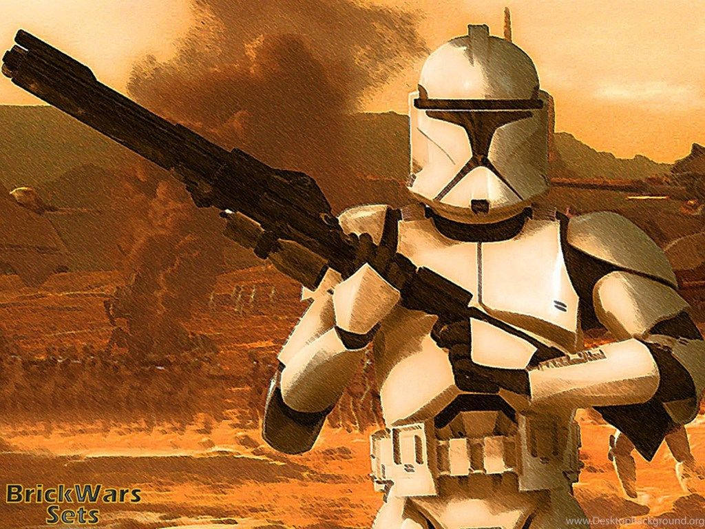Clone Trooper In The Desert Wallpaper