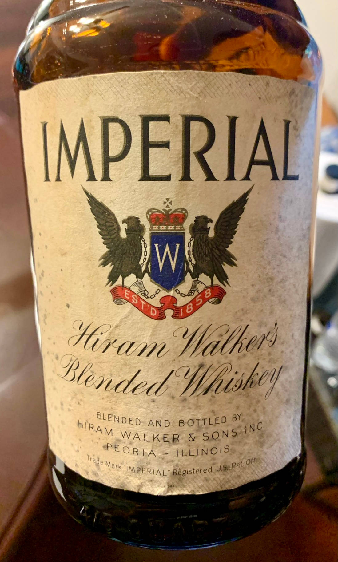 Close-up Shot Of Hiram Walker Imperial Blended Whiskey Wallpaper