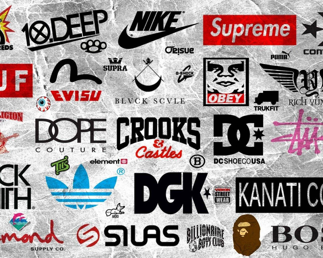 Clothing Brands Collage Wallpaper