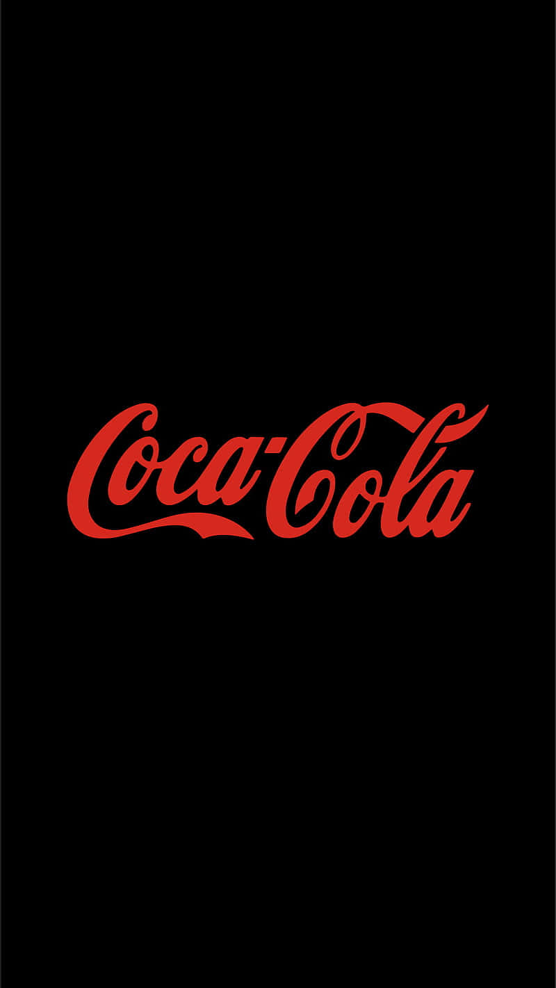 Coca Cola Logo On A Black Background Wallpaper