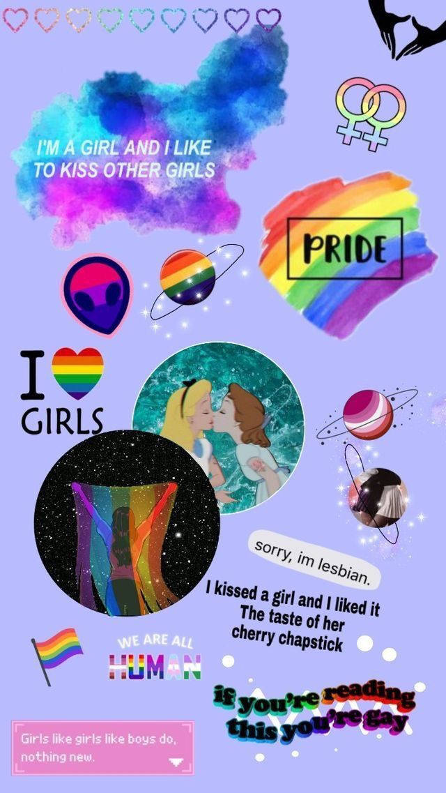 Collage Aesthetic Lgbt On A Violet Background Wallpaper