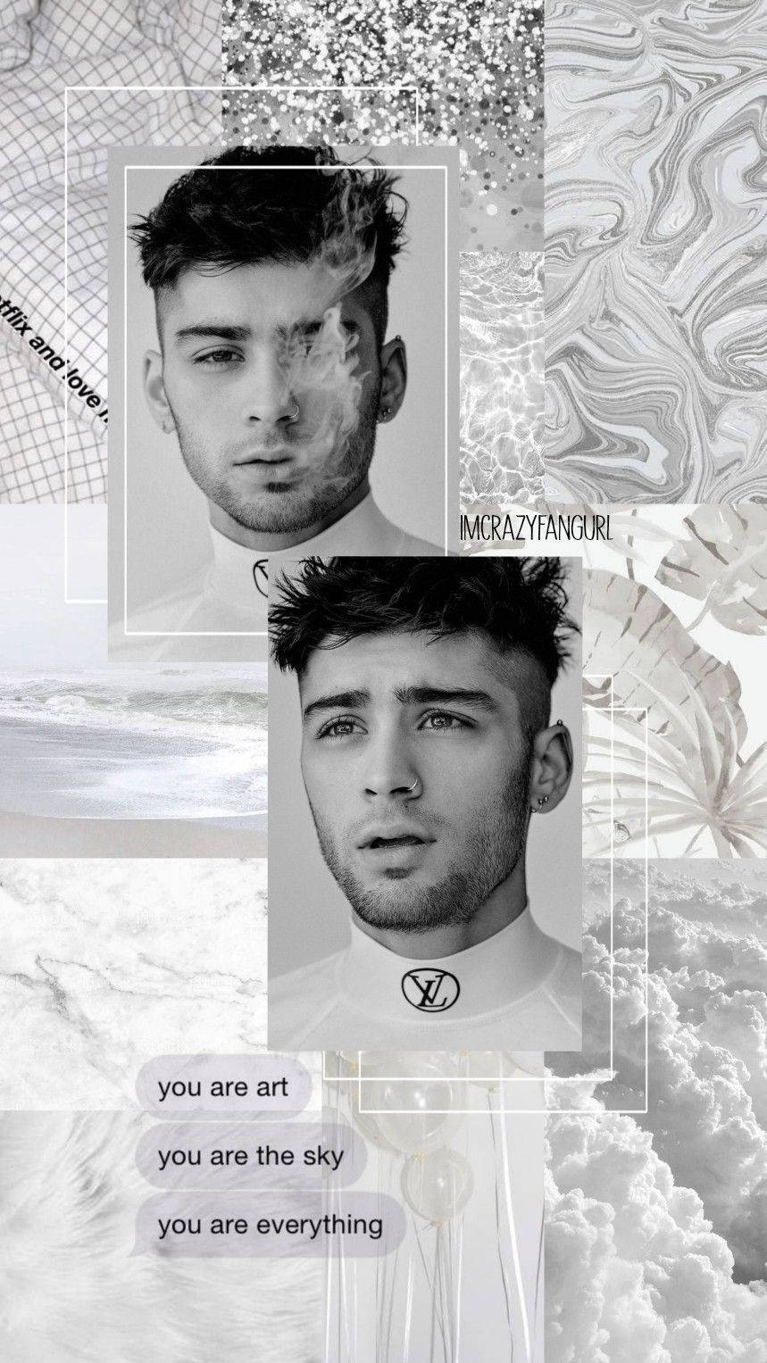 Collage In White Aesthetic Zayn Iphone Wallpaper