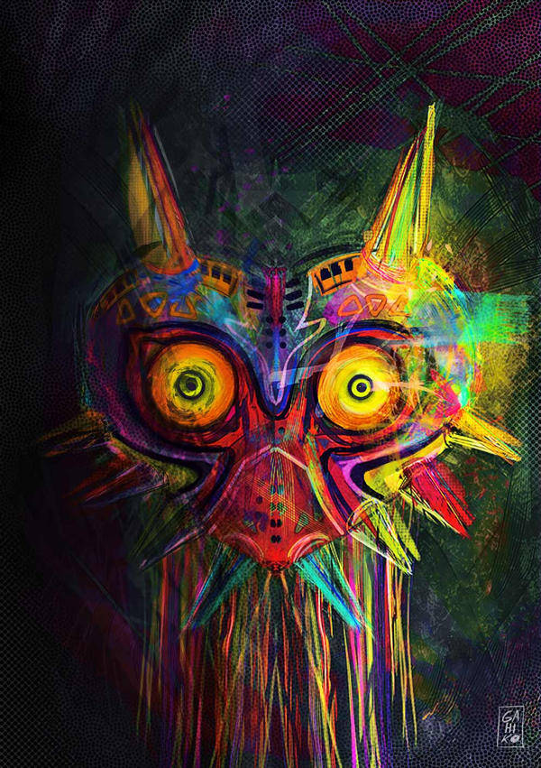 Colorful Abstract Art Majora's Mask Wallpaper