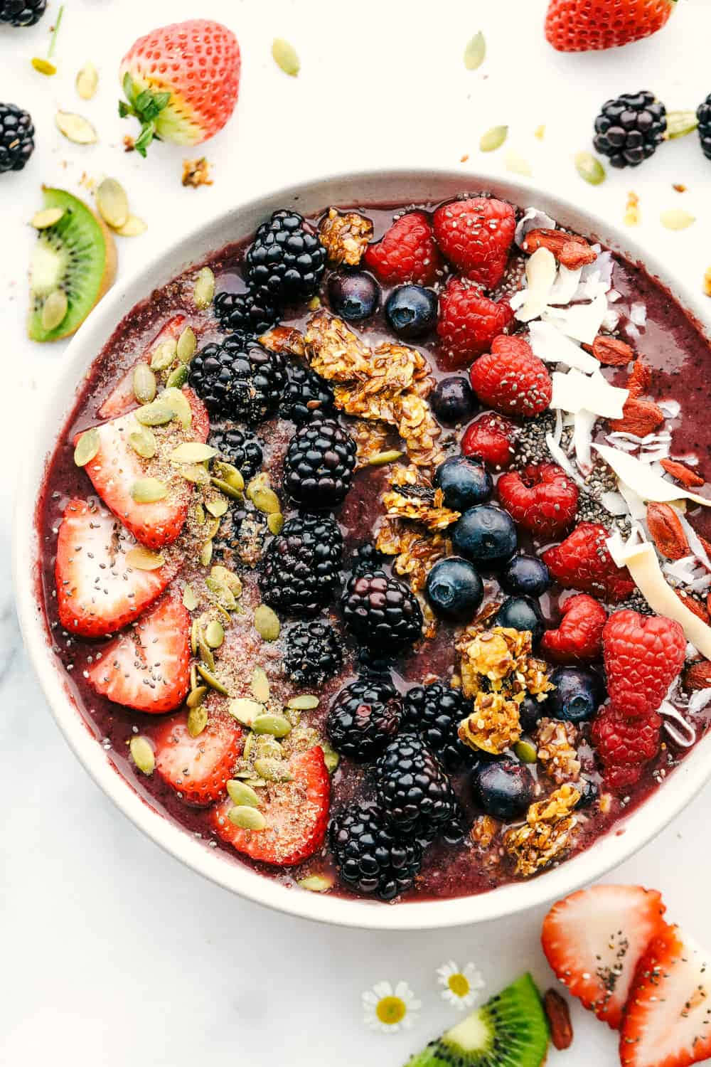 Colorful Acai Bowl Top View Wallpaper