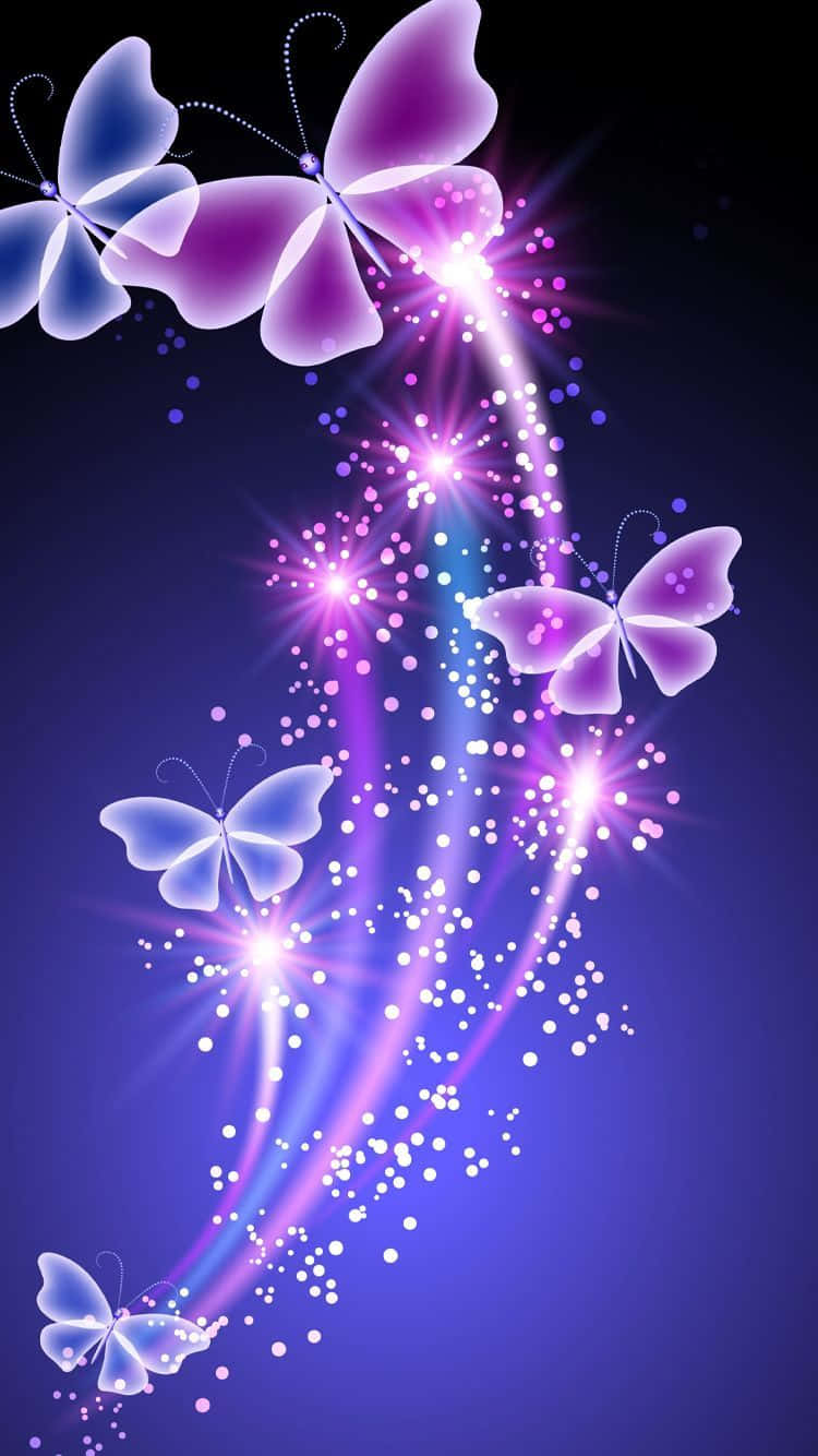 Colorful And Cute Purple Butterfly Wallpaper