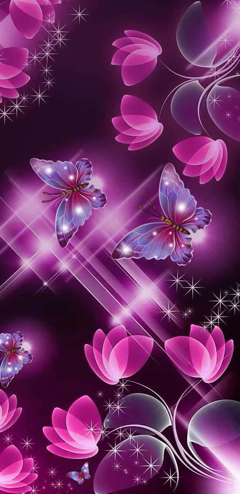 Colorful And Sparkly Glitter Butterfly Wallpaper