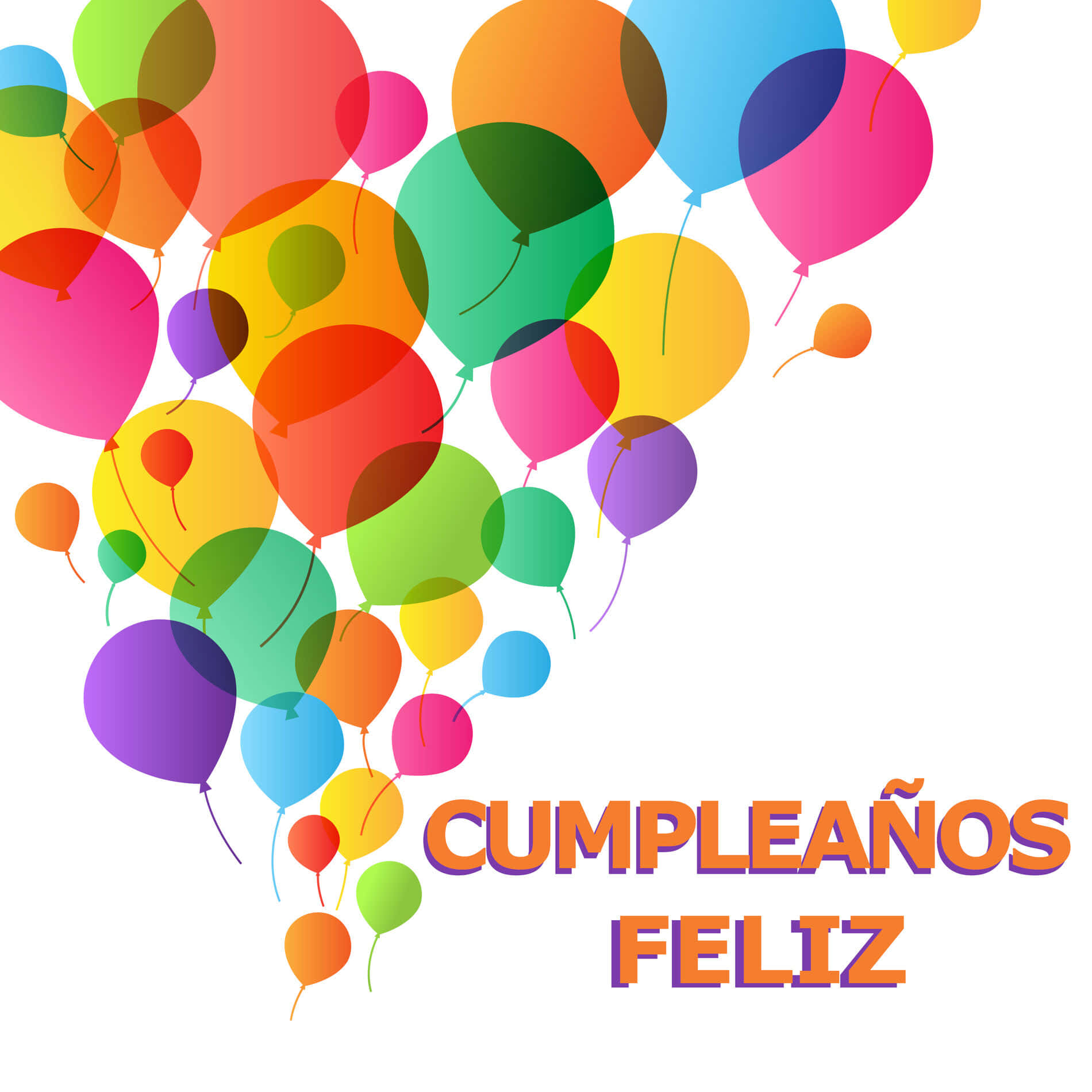 Colorful Birthday Balloons Cumpleanos Feliz Wallpaper