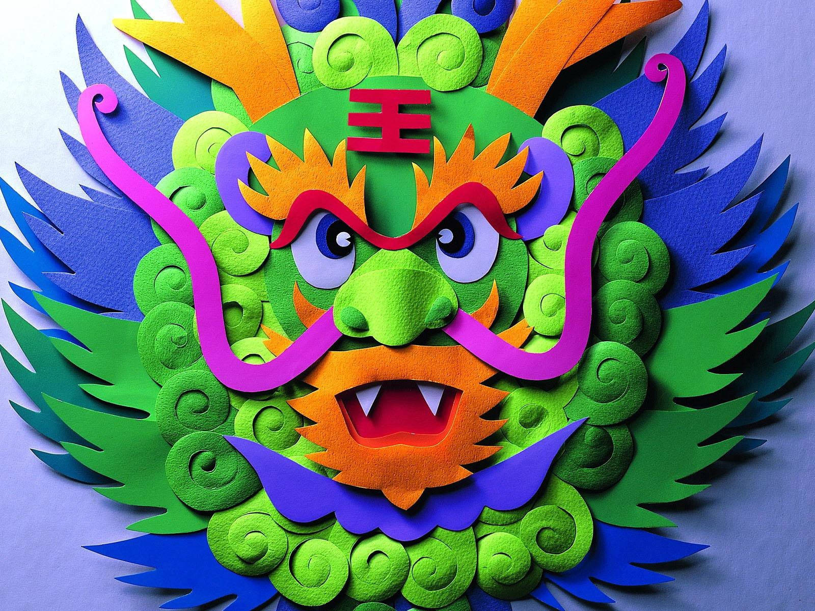 Colorful Chinese Dragon Wallpaper