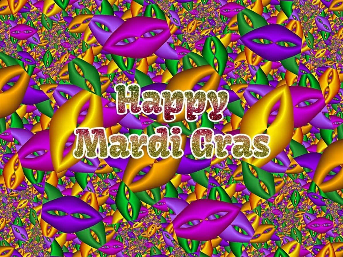 Colorful Happy Mardi Gras Poster Wallpaper