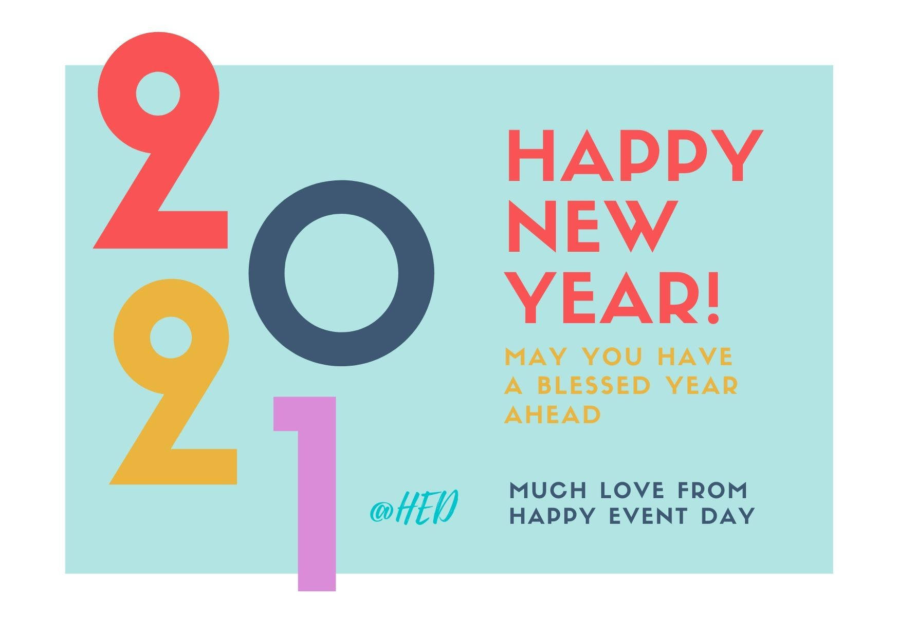 Colorful Happy New Year 2021 Greeting Wallpaper