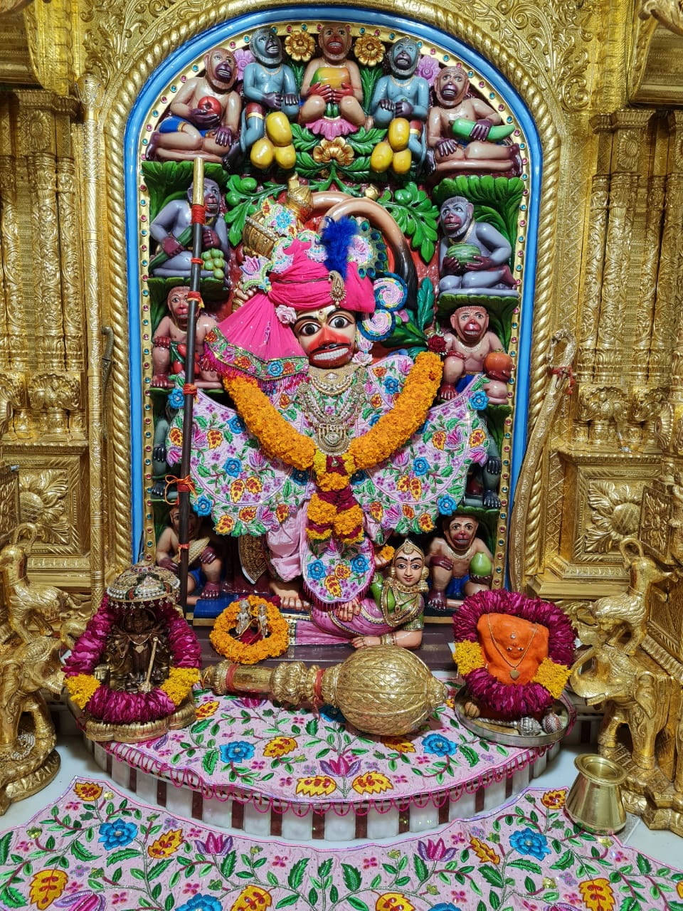 Colorful Hindu God Hanuman Shrine Wallpaper