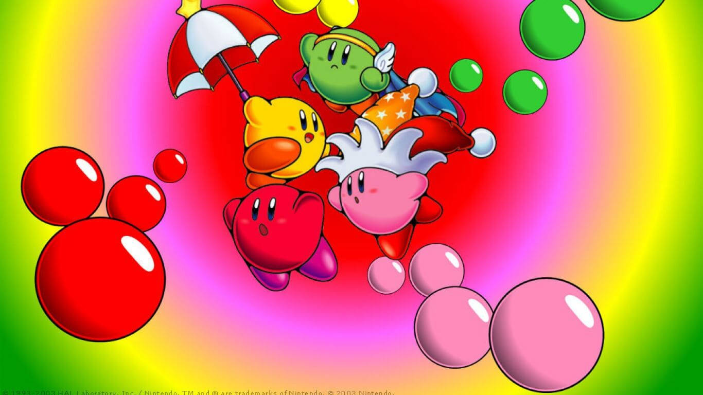 Colorful Kirby And Friends Wallpaper