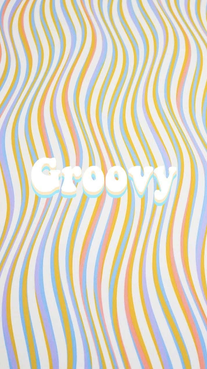 Colorful Pastel Groovy Striped Illustration Wallpaper