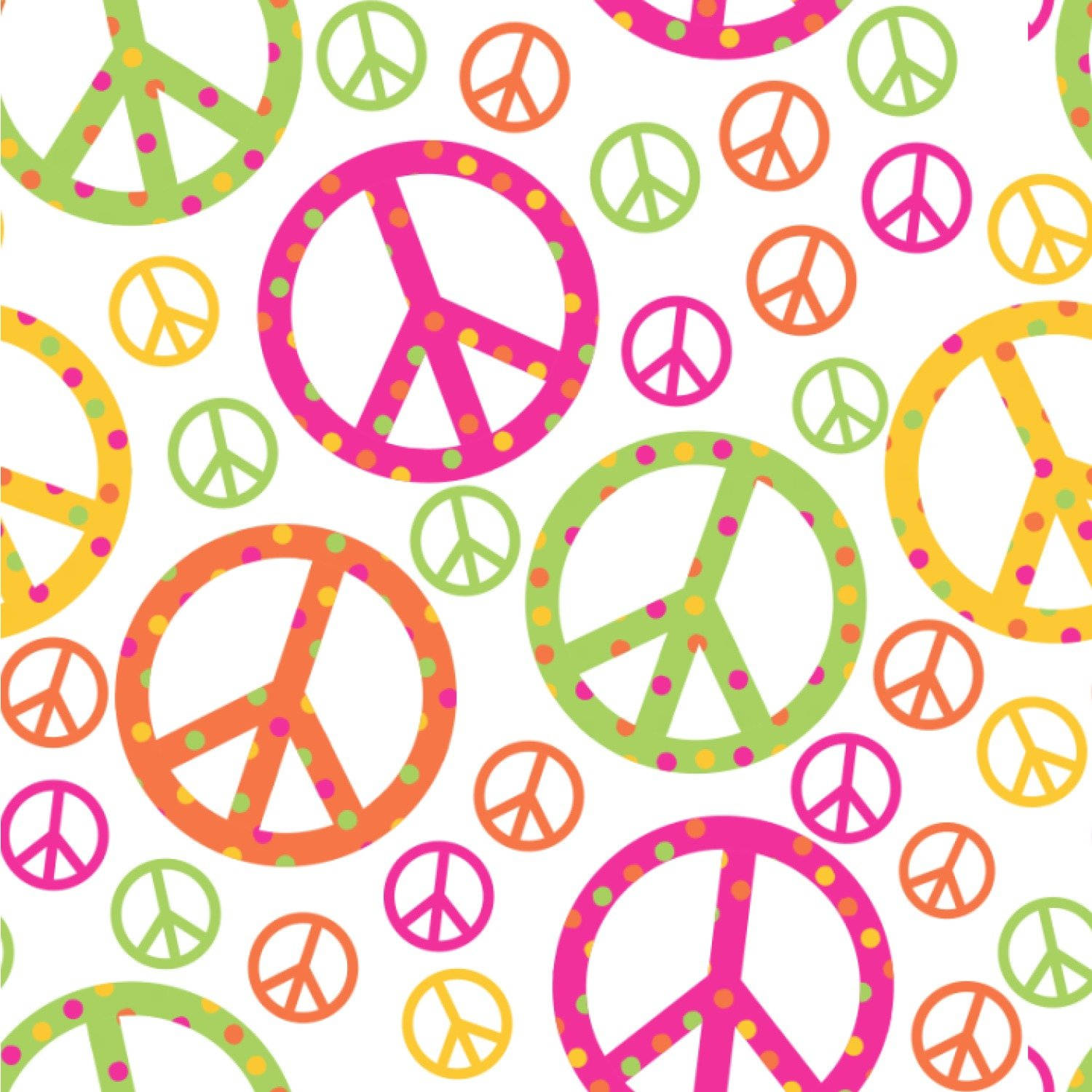 Colorful Peace Symbol With Polka Dots Wallpaper