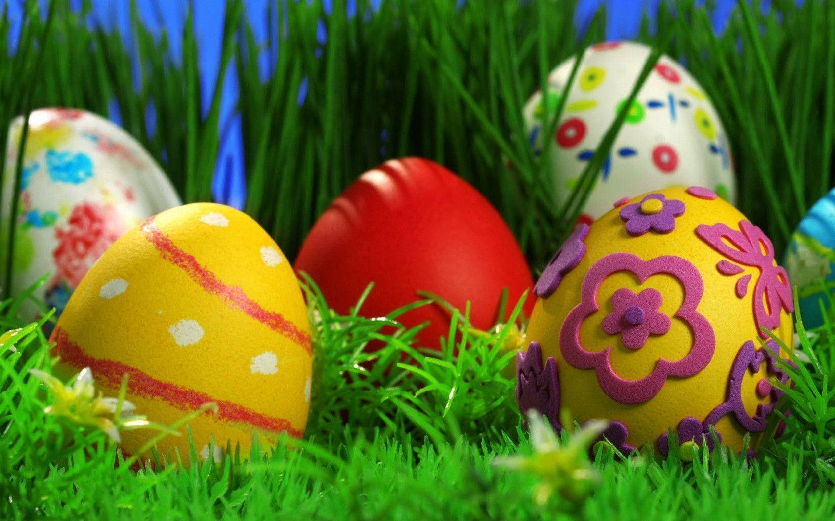 Colorful Personalized Easter Eggs Wallpaper