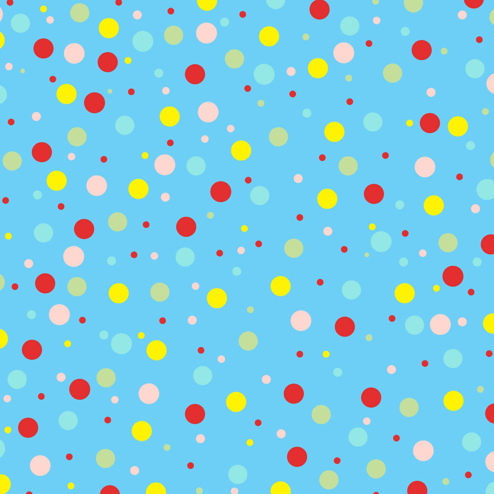 Colorful Polka Dots On Blue Wallpaper
