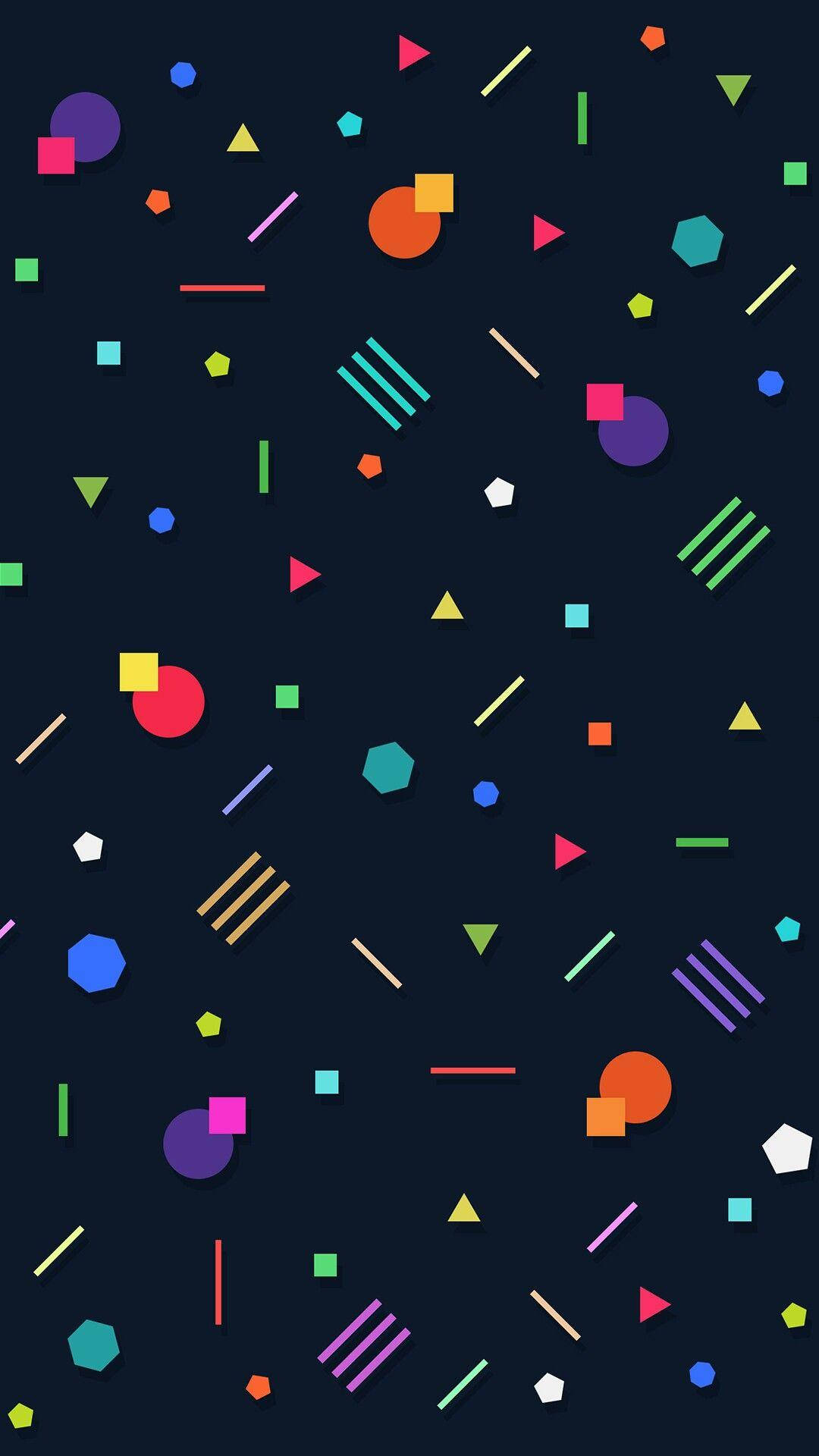Colorful Shapes Pattern Wallpaper