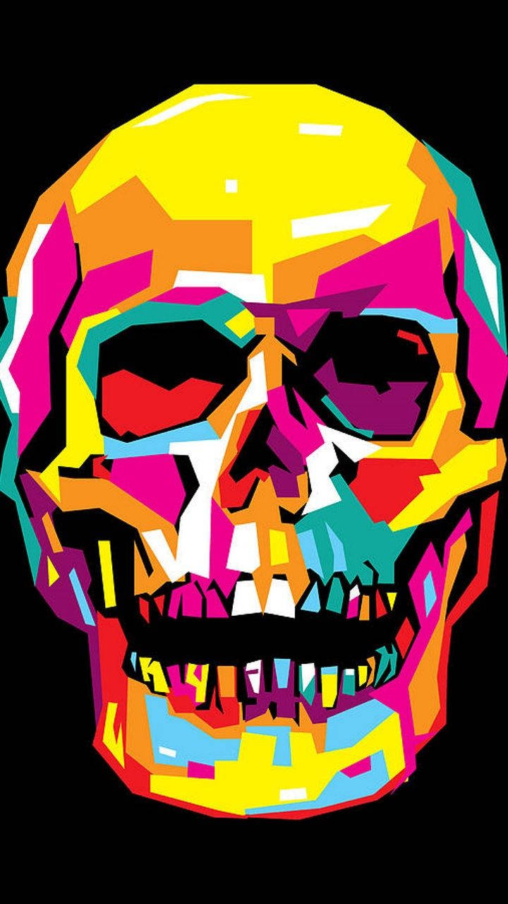 Colorful Skull Shades Mosaic Art Wallpaper