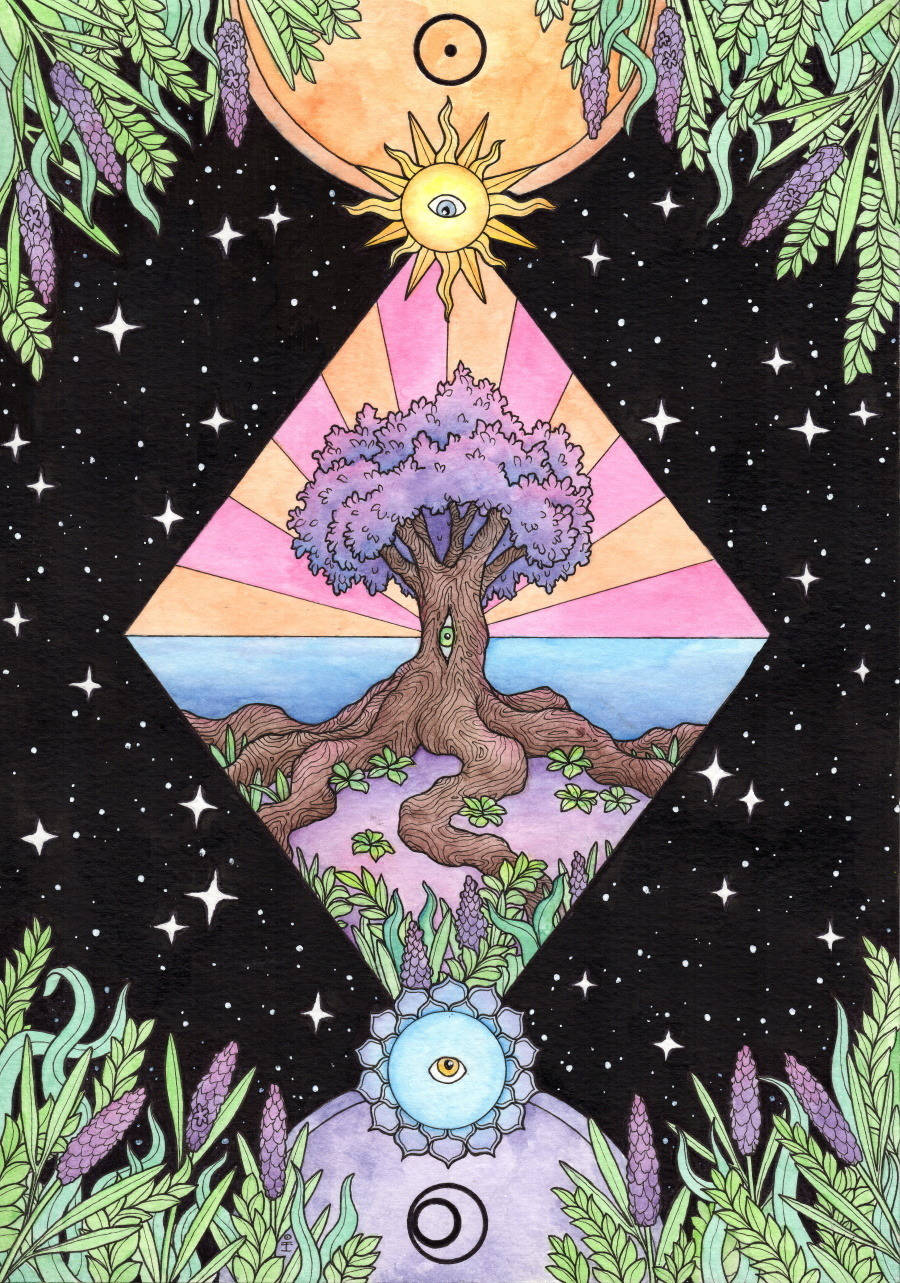 Colorful Spiritual Tree Wallpaper