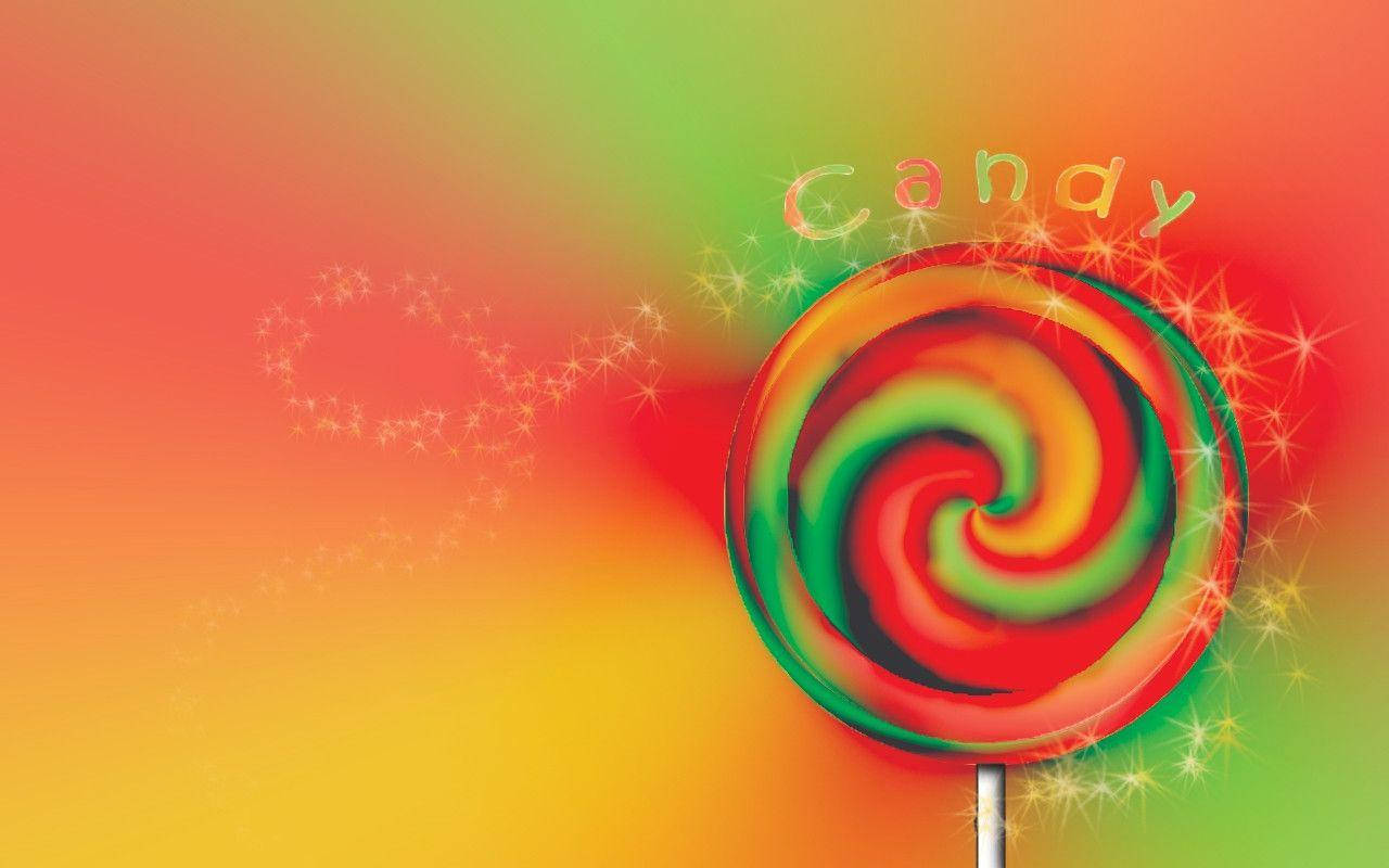 Colorful Swirls Candy Lollipop Cute Computer Wallpaper