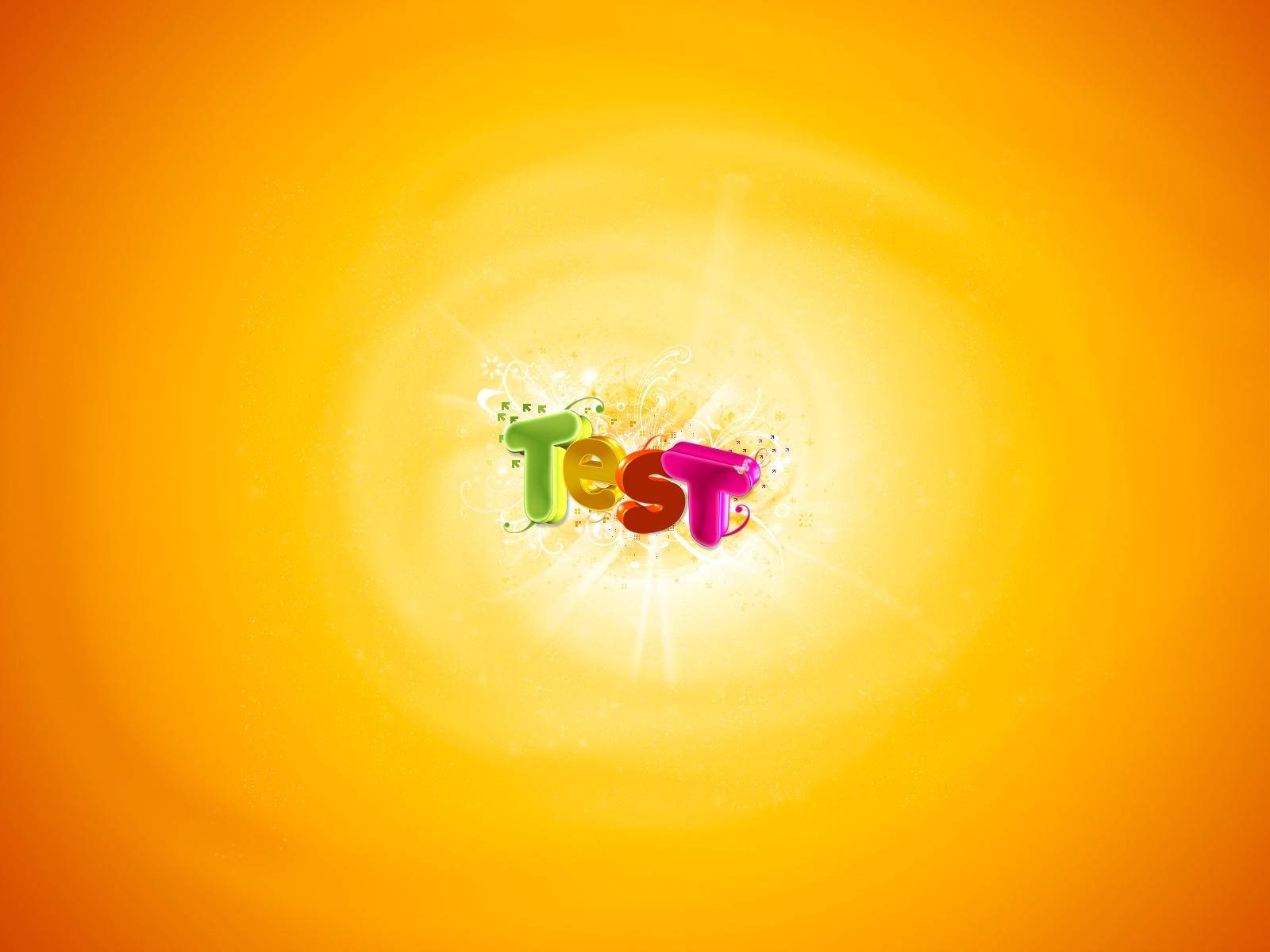 Colorful Test Text On Yellow Background Wallpaper