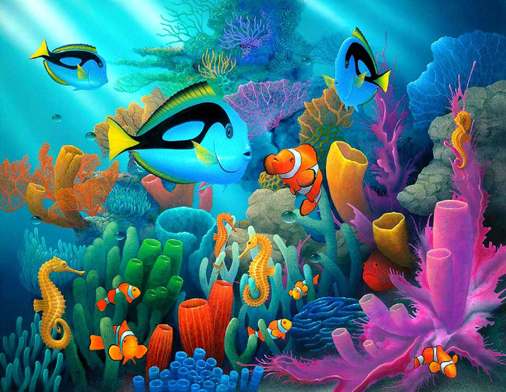 Colorful Underwater World Wallpaper
